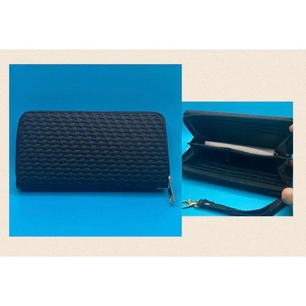 NEW NWT Black Full‎ Zippered Wallet Wristlet